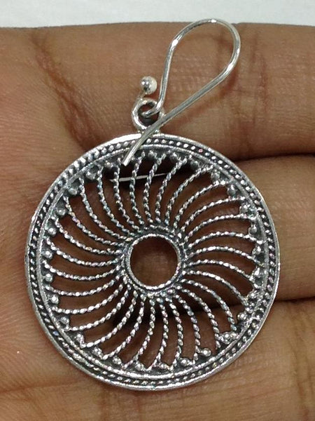 Silver Wheel Earrings