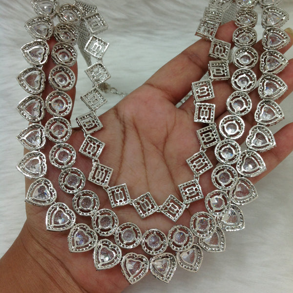 3 Stranded Clear Crystal Necklace Set