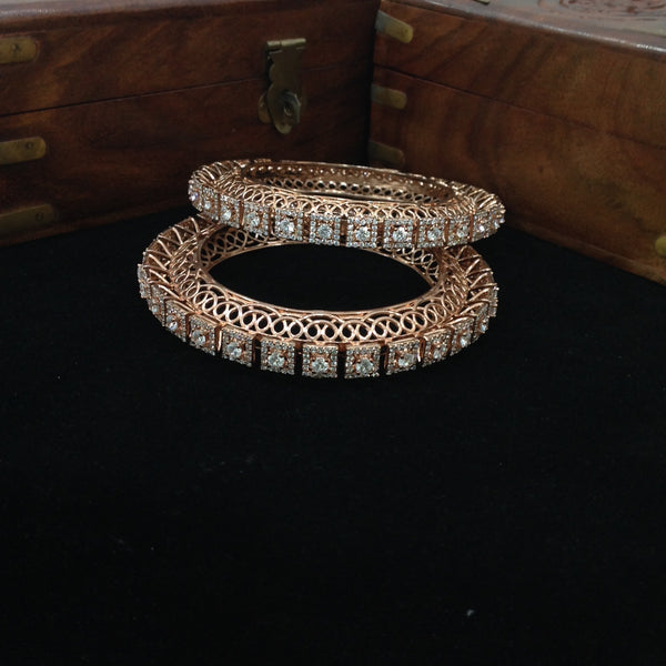 Adorable Rose Gold Crystal Bangles