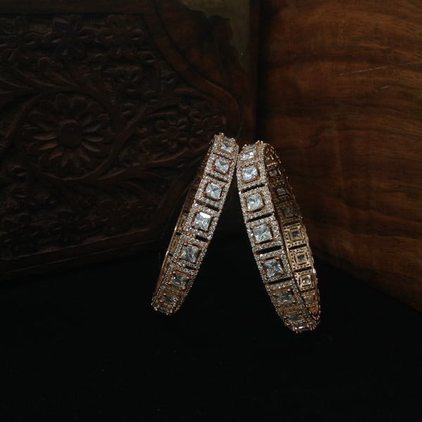 Delicious Squares of Rose Gold & Crystal Bangles