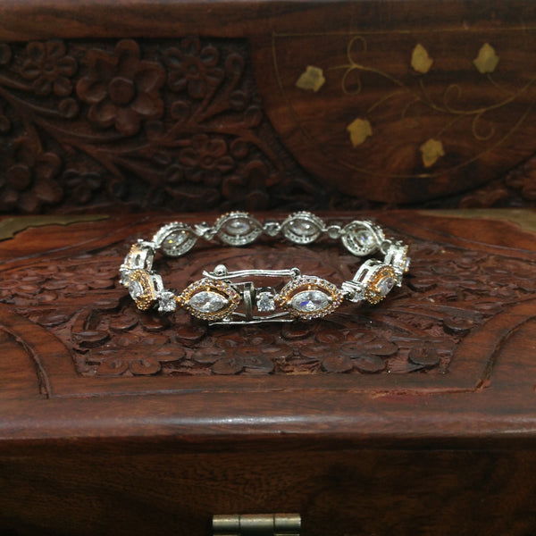 Glorious Rose Gold Marquise Crystal Bracelet