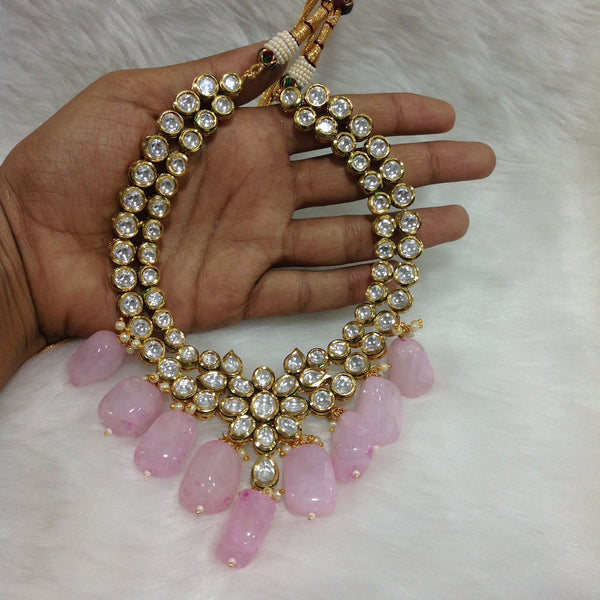 Princess Pastel Pink Kundan Necklace