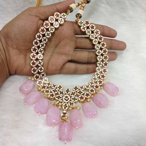 Princess Pastel Pink Kundan Necklace