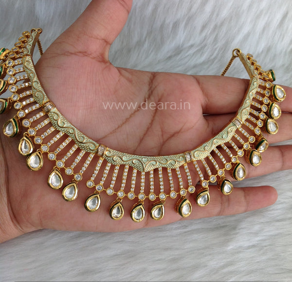 Elite Mint Green Crystal Choker Necklace Set