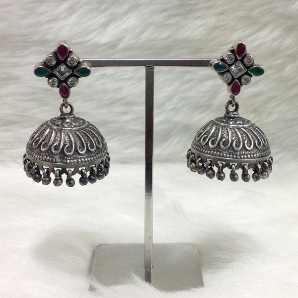 Silver Sparkle Fiesta Jhumka Earrings