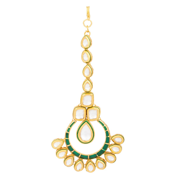 Gold and Green MaangTikka