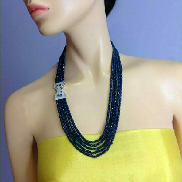 Oceanic Blue 5 Stranded Necklace