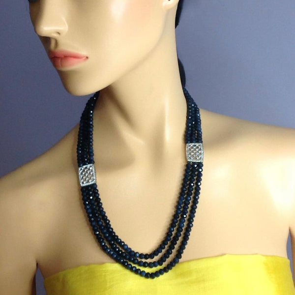 Navy Blue Cubic Zircon Necklace