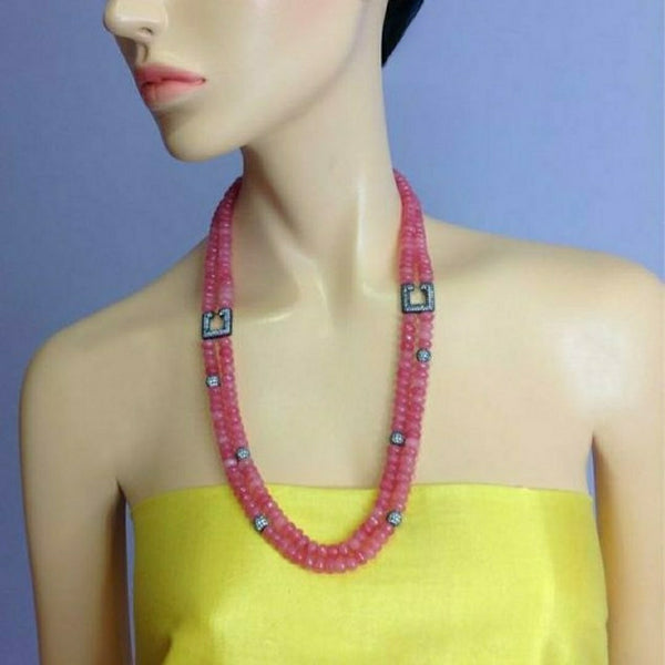 Ruby Pink Two-stranded Necklace