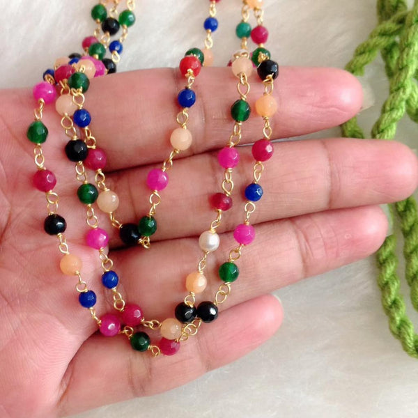 Joyous Multihues Gemstone Threaded Necklace