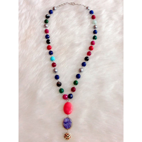 Gorgeous Multicolour Gemstones Druzy Pendant Necklace