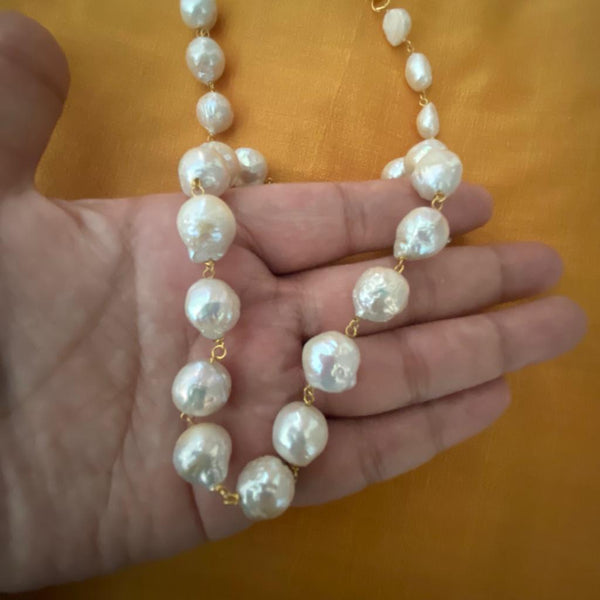 Bold Baroque Chain with Freshwater Pearls Necklace