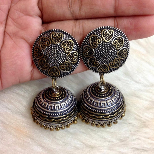 Artistry of Antique Shield Jhumka Earrings