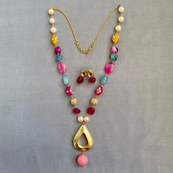 Amazement with Enamel Beads and Gemstone Necklace Set