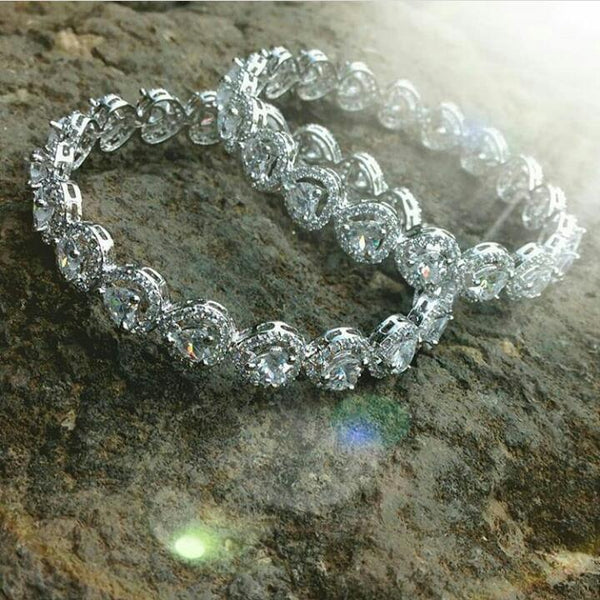 Royal Hearts of Crystals Bangles