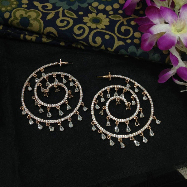 Superb Spherical Rose Gold Crystal Earrings