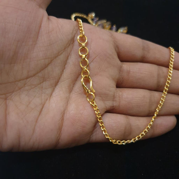 Caramel and Lavender Gemstones in Chain Necklace