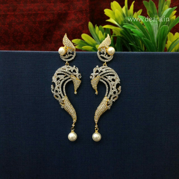 Serpent Charm Two-Toned Long Earrings