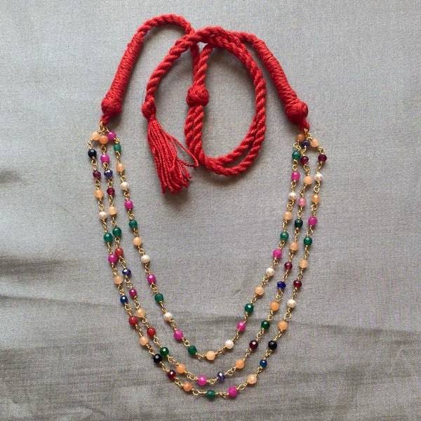Fete Multihues Gemstone Threaded Necklace