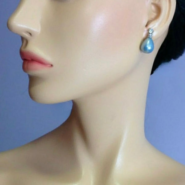Mauve Drops of Pearl Earrings